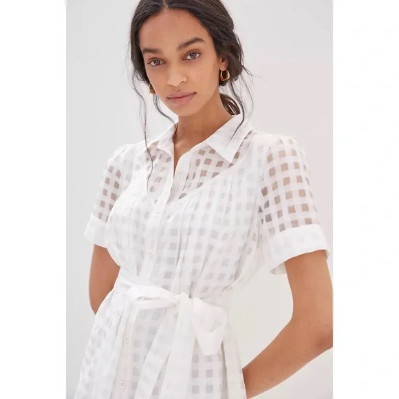 Anthropologie Windowpane Mini Dress - NWT - XL - Picture 3 of 15